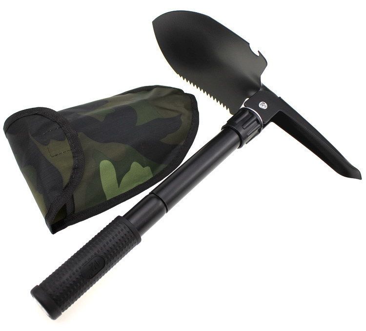 Outdoor Folding Military Multi-Functional Engineer Shovel Camping Supplies Tool Survival Gear Earthworm Digging_viptrois.com