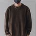 Pure Lazy Heavyweight Sweater For Men, Round Neck Loose Top, Autumn And Winter 2025 New Style Jacket, Two-Piece Knitted_viptrois.com
