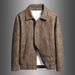 Men's Clothing Autumn New Suede Jacket Men's Autumn American Retro Shirt Coat Trendy Lapel Men's Leather Jacket_viptrois.com