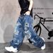 Men's Clothing Vibe Niche Trend Brand Handsome Big Hole Beggar Jeans Men Cityboy Wasteland Dirty Wash Wide Leg Long Pants_viptrois.com