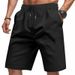 Amekaji Men's Drawstring Shorts - Loose Fit Workout Jogger Shorts With Side Pockets For Gym & Casual Wear_viptrois.com