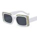 Small Square Frame Sunglasses For Women, Fashionable Square Frame Diamond Studded Travel Sunglasses, Personalized Sun Glasses_viptrois.com
