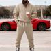 Men's Suit Heavyweight Sweatshirt Autumn Winter Trendy Stand Collar Henley Style With Jacquard Texture For Men_viptrois.com