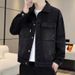 men's clothing vintage jacket american streetwear trend pu leather jacket black thick loose zipper jacket men_viptrois.com