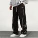 Casual Pants Men's Summer Thin Loose Straight 2025 Spring And Summer American Embroidered Straight Trousers_viptrois.com