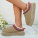 SHLIANG Snow Boots for Women Winter New Cashmere Warm Thick Soles Without Heel-covered Hair Half Slipper Cotton Shoes for Women Y0076_viptrois.com