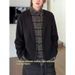 Pure Brown Two-Piece Shirt For Men, Autumn Melad Color Series, College Style Jacket, Vintage Design Knitted Cardigan_viptrois.com
