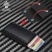 Card Holder Purse Wallets Carbon Fiber Magnetic Automatic Elastic Card Aluminum Alloy Rfid Card Box Anti-theft Card Clip Anti-demagnetization_viptrois.com
