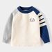 XUANMU Boys' Casual Cartoon Embroidered Long Sleeve Striped Sweater Spring Autumn Crewneck Knitted Pullover Top for Kids 2-7 Years Old XB127_viptrois.com