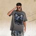 Men's Distressed Ripped Washed T-Shirt, American Style Trendy Short Sleeve Top_viptrois.com