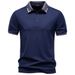 Men's Jacquard Polo Shirt, Soft Tencel Blend Short Sleeve Top For Casual Comfort & Stylish Look Elegant Jacquard Detail_viptrois.com