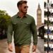 Men’s Heavyweight Long-Sleeve Polo Shirt – Winter Casual & Sports Top With Multi-Pocket Design (Navy/Black/Army Green, S-XXXL)_viptrois.com