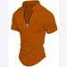 Men's Clothing Casual Short Sleeved Shirt Zipper Pleated Shirt_viptrois.com