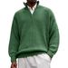 Men's Stylish Half-Zip Polo Sweater - Breathable Wool Blend Knit, Comfortable Long Sleeve Stand Collar Pullover For Casual & Office Wear_viptrois.com