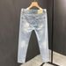 Korean Version Of Jeans, Men's Elastic Slim Fit, Trendy Brand, Beggar's Torn Holes, Scraped Edges, Versatile Casual Long_viptrois.com
