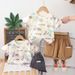 Short Sleeved Baby Full Printed Bicycle Cartoon Summer Children's Cotton Two-piece Set_viptrois.com