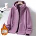Fleece Thickened Sweater Men's Autumn And Winter Casual Loose Outdoor Hooded Couple's Lamb Fleece Jacket Top Fleece Jacket_viptrois.com