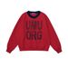 Street Style Letter Print Crew Neck Sweatshirt Loose Fit Men's Spring Autumn Vibe Trendy Brand American Color Block_viptrois.com