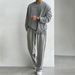 Men's Clothing Cold Feeling Round Neck Loose Casual White Sweater Wear Sense Long Sleeve Men's T Shirt Lazy Low Top High End Series_viptrois.com