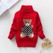 "Soft & Cozy Kids' High Neck Knit Sweater With Cute Bear Design - Unisex Pullover For Boys & Girls (3-8 Years, 100-140cm) - Winter & Spring Essential_viptrois.com