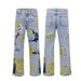 Men's Clothing Heavy Embroidery Ripped Jeans Men And Women New Brushed Trousers_viptrois.com