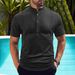Men's Casual Short Sleeve Polo Shirt - Breathable Pearl Cotton Twisted Knit Fabric - Summer Loose Fit Patchwork Design_viptrois.com