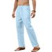 Men's Clothing New Men's Solid Color Cotton And Linen Pants Slim Casual Pants_viptrois.com