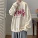 Autumn New Hoodie Retro Round Neck Pullover Top Loose Casual Jacket_viptrois.com