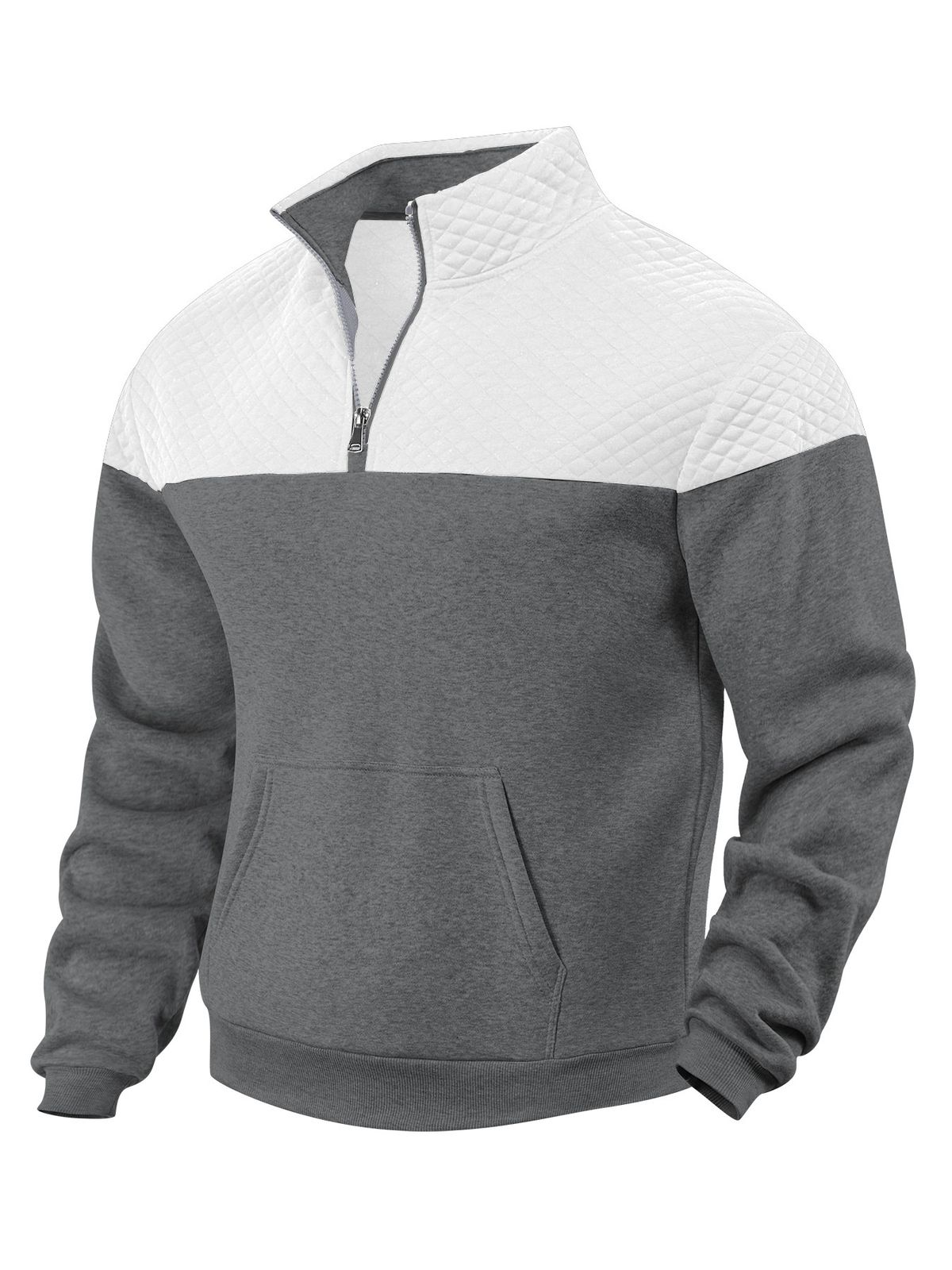 Hot-selling Color Block Half-zip Pullover Outdoor Fashion Casual Sweatshirt_viptrois.com