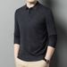 Nordmann Knitted Polo Spring Autumn Middle-aged Dad Men's Loose Casual Solid Color Versatile Top Base Shirt_viptrois.com