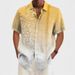 Men’s Clothing Summer Hot Selling Bamboo Men's Short Sleeved Digital 3D Printed Color Matching Leaf Element Lapel Shirt_viptrois.com