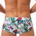 UXH White Floral Bird Print Fashion Trend Men's Boxer Swim Trunks Fresh Beach Four-Corner Swimming Shorts_viptrois.com