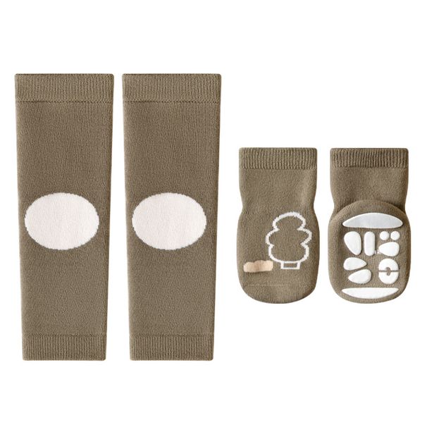 Kids'socks Knee support baby thick wool warm over the knee mid-high children's crawling socks non-slip extension socks_viptrois.com