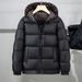 Luxury Black & Gold Hooded Puffer Jacket – Thickened Polyester Blend – Trendy Oversized Coat For Autumn & Winter_viptrois.com