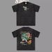 Autumn Winter New Design American Street Style H-painted Angel Earth Print Long-sleeve T-shirt Loose Washed Trendy_viptrois.com