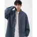 Men's Clothing Retro Washed Denim Striped Long Sleeved Shirt Spring Style Back Stitching Design Loose Casual Shirt_viptrois.com