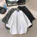 Men's Clothing Spring And Summer Five Quarter Sleeves Mid Sleeve Shirt Handsome Loose Shirt Feeling Three Quarter Sleeves_viptrois.com