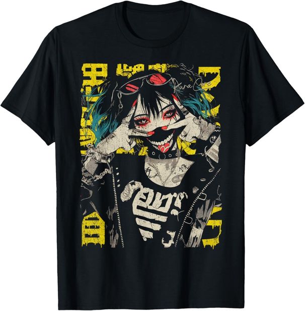 Japanese Streetwear Cyberpunk Y2K Retro Techwear Manga Anime T-Shirt Mens Womens Tees Top_viptrois.com