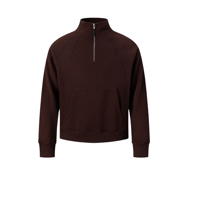 Men's Striped Fleece Half-Zip Sweatshirt - Soft Stand Collar Pullover For Casual & Sporty Wear (Black, Grey) - Lightweight & Comfortable_viptrois.com