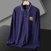 Men's Clothing Autumn And Winter Dad's Casual Business Polo Shirt Men's Free Ironing Embroidered Lapel Top Long Sleeve_viptrois.com