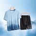 Men's Clothing Ice Silk Short Sleeved T Shirt Suit Men's Summer Sports Quick Drying Playing Ball Fitness Trend Half Sleeved Sports Running T Shirt_viptrois.com