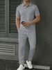 Men's Casual Sports Polo Shirt And Trousers Suit Short Sleeved Ribbed Collar New Spring And Autumn_viptrois.com