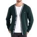 Pure Trimmed Autumn Winter Trendy Cardigan Men's V-Neck Long Sleeve Knitted Jacket New Sweater 2024 Color-Block Black_viptrois.com