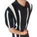Men's Clothing Retro Hollow Vertical Striped Lapel Sweater Knitted Short Sleeve T Shirt_viptrois.com