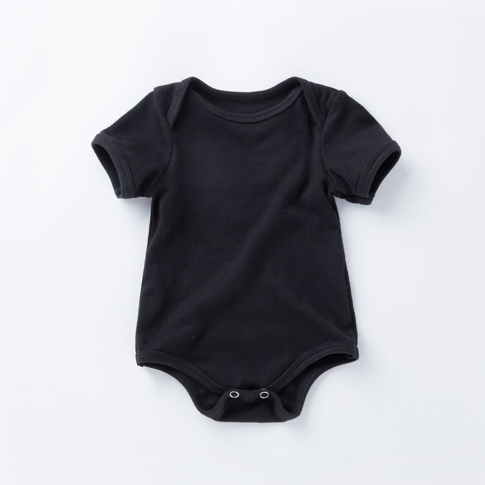 Baby clothes newborn 0-2 years old baby breathable cotton short-sleeved pajamas baby solid colour triangle crawling clothes_viptrois.com