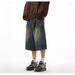 Men's Clothing American Street Fashion Brand Loose Distressed Washed Denim Shorts Men's Mid Length Pants Simple Basic Summer Shorts Men_viptrois.com