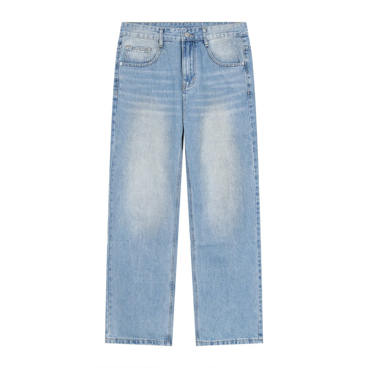 Spot EF JEANS | 2023 New Korean Version Of Loose Casual Trousers Trendy Whitening Design Mid-waist Jeans_viptrois.com