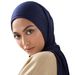Unisex Muslim solid color Modal roll border mercerized cotton long turban covering scarf_viptrois.com