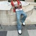 Men's Clothing High Street Old Washed Wide Leg Ripped Bamboo Joints Hand Rubbed Blood Stain Jeans_viptrois.com