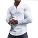Cross-Border Spring And Autumn Small Checkered Sweatshirt Stand Collar Half Zipper Long Sleeve Jacquard Men's Top Trendy_viptrois.com